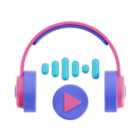 3d listening with transparent background, library 3d icon set png