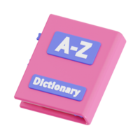 3d dizionario con trasparente sfondo, biblioteca 3d icona impostato png
