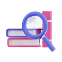 3d finding book with transparent background, library 3d icon set png