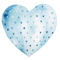 ai generato blu pastello boho cuore e polka puntini su isolato sfondo. png