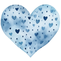 AI generated Blue Pastel Boho Heart and Polka Dots on isolated background. png