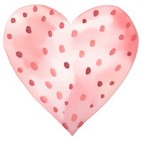 AI generated Red Pastel Boho Heart and Polka Dots on isolated background. png