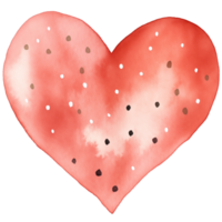 AI generated Red Pastel Boho Heart and Polka Dots on isolated background. png