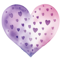 AI generated Purple Pastel Boho Heart and Polka Dots on isolated background. png