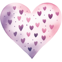 AI generated Purple Pastel Boho Heart and Polka Dots on isolated background. png