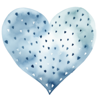 AI generated Blue Pastel Boho Heart and Polka Dots on isolated background. png