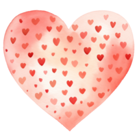 AI generated Red Pastel Boho Heart and Polka Dots on isolated background. png