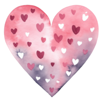 AI generated Purple Pastel Boho Heart and Polka Dots on isolated background. png