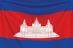 espalda bandera Camboya vector