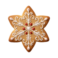ai gegenereerd Kerstmis eigengemaakt peperkoek koekje geïsoleerd Aan een transparant achtergrond, PNG