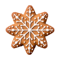 AI generated Christmas homemade gingerbread cookie isolated on a transparent background, PNG