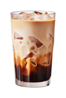 AI generated a glass of iced coffee isolated on a transparent background, PNG