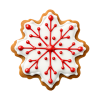 ai generado Navidad hecho en casa pan de jengibre Galleta aislado en un transparente fondo, png