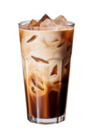 AI generated a glass of iced coffee isolated on a transparent background, PNG