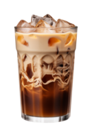 AI generated a glass of iced coffee isolated on a transparent background, PNG