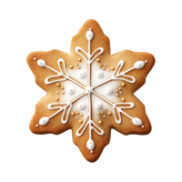 AI generated Christmas homemade gingerbread cookie isolated on a transparent background, PNG