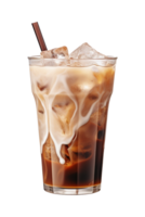 AI generated a glass of iced coffee isolated on a transparent background, PNG