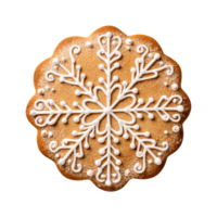 AI generated Christmas homemade gingerbread cookie isolated on a transparent background, PNG