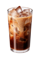 AI generated a glass of iced coffee isolated on a transparent background, PNG