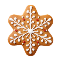 AI generated Christmas homemade gingerbread cookie isolated on a transparent background, PNG