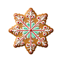 ai généré Noël fait maison pain d'épice biscuit isolé sur une transparent arrière-plan, png