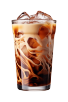 AI generated a glass of iced coffee isolated on a transparent background, PNG