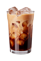 AI generated a glass of iced coffee isolated on a transparent background, PNG