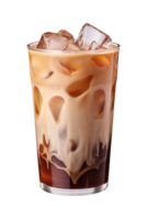 AI generated a glass of iced coffee isolated on a transparent background, PNG