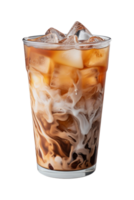 ai generado un vaso de con hielo café aislado en un transparente fondo, png