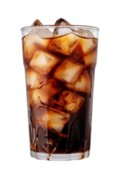 AI generated a glass of iced coffee isolated on a transparent background, PNG