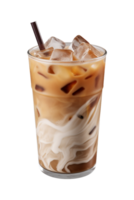 AI generated a glass of iced coffee isolated on a transparent background, PNG