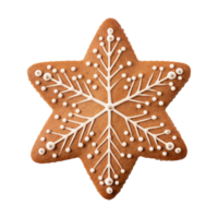 AI generated Christmas homemade gingerbread cookie isolated on a transparent background, PNG