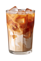 AI generated a glass of iced coffee isolated on a transparent background, PNG