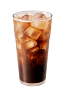 AI generated a glass of iced coffee isolated on a transparent background, PNG