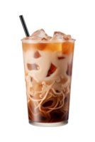 AI generated a glass of iced coffee isolated on a transparent background, PNG