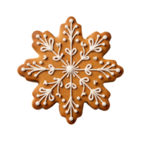 AI generated Christmas homemade gingerbread cookie isolated on a transparent background, PNG