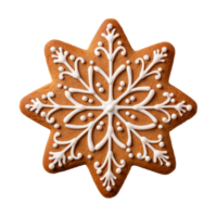 ai generado Navidad hecho en casa pan de jengibre Galleta aislado en un transparente fondo, png