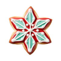 AI generated Christmas homemade gingerbread cookie isolated on a transparent background, PNG