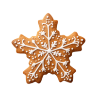 AI generated Christmas homemade gingerbread cookie isolated on a transparent background, PNG