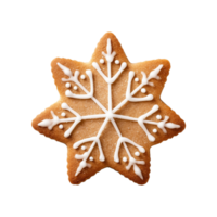 AI generated Christmas homemade gingerbread cookie isolated on a transparent background, PNG