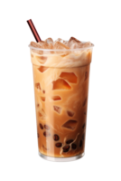 AI generated a glass of iced coffee isolated on a transparent background, PNG