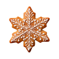 AI generated Christmas homemade gingerbread cookie isolated on a transparent background, PNG