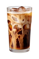 ai gerado uma vidro do gelado café isolado em uma transparente fundo, png