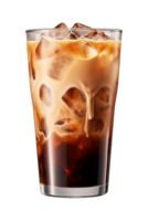 AI generated a glass of iced coffee isolated on a transparent background, PNG