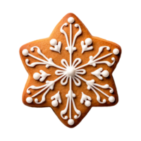 AI generated Christmas homemade gingerbread cookie isolated on a transparent background, PNG