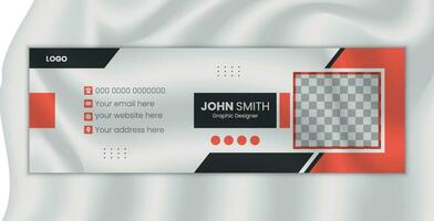 Creative email signature design template for personal social media cover vector