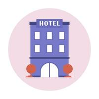 Hotel icon in modern flat style design. Vector illustration.