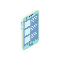 Smartphone illustration in isometric vector design