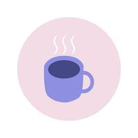 icon cafe mug in modern flat style design. Vector illustration.