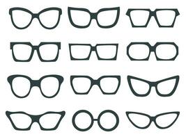 Sunglasses of different shapes set vector